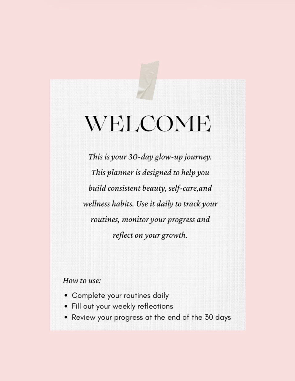 Glow-Up Planner - Self Care & Beauty Routine Tracker